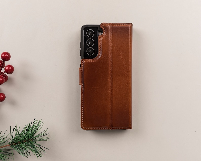 Samsung S21 Series Leather Magnetic Detachable Leather Wallet Case with Card Slots S21 S21 Plus S21 Ultra Snap On Protective Back Cover