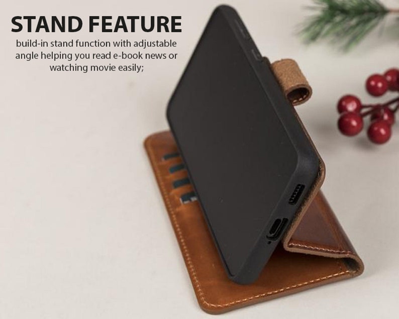 Samsung S21 Series Leather Magnetic Detachable Leather Wallet Case with Card Slots S21 S21 Plus S21 Ultra Snap On Protective Back Cover