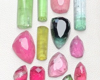 36 Carat Tourmaline Rosecuts: Ethically Sourced Afghan Gemstones