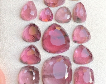 42 Karat Afghanischer Turmalin Rosenschnitten: Edelstein Lot (6-14.5 mm)