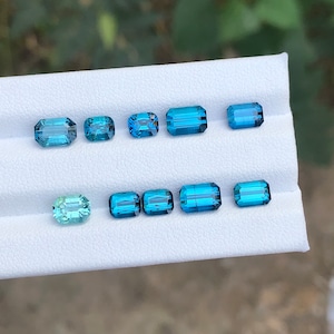 Blue Tourmaline Gemstones: 7ct Lot, 5-6.6mm