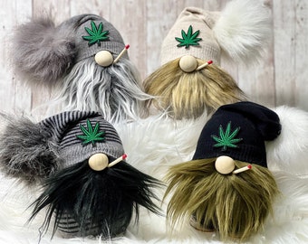 Unique Indoor Pot-Smoking Gnomes – Homegrown Fun! Stoner Gnomes – Artistic Cannabis Decor for a Fun, Homegrown Vibe, Weed Gnomes