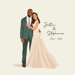 Illustrazione di matrimonio / Ritratto di famiglia / commissione / Cartoon Coppia di nozze e Ritratto di famiglia /