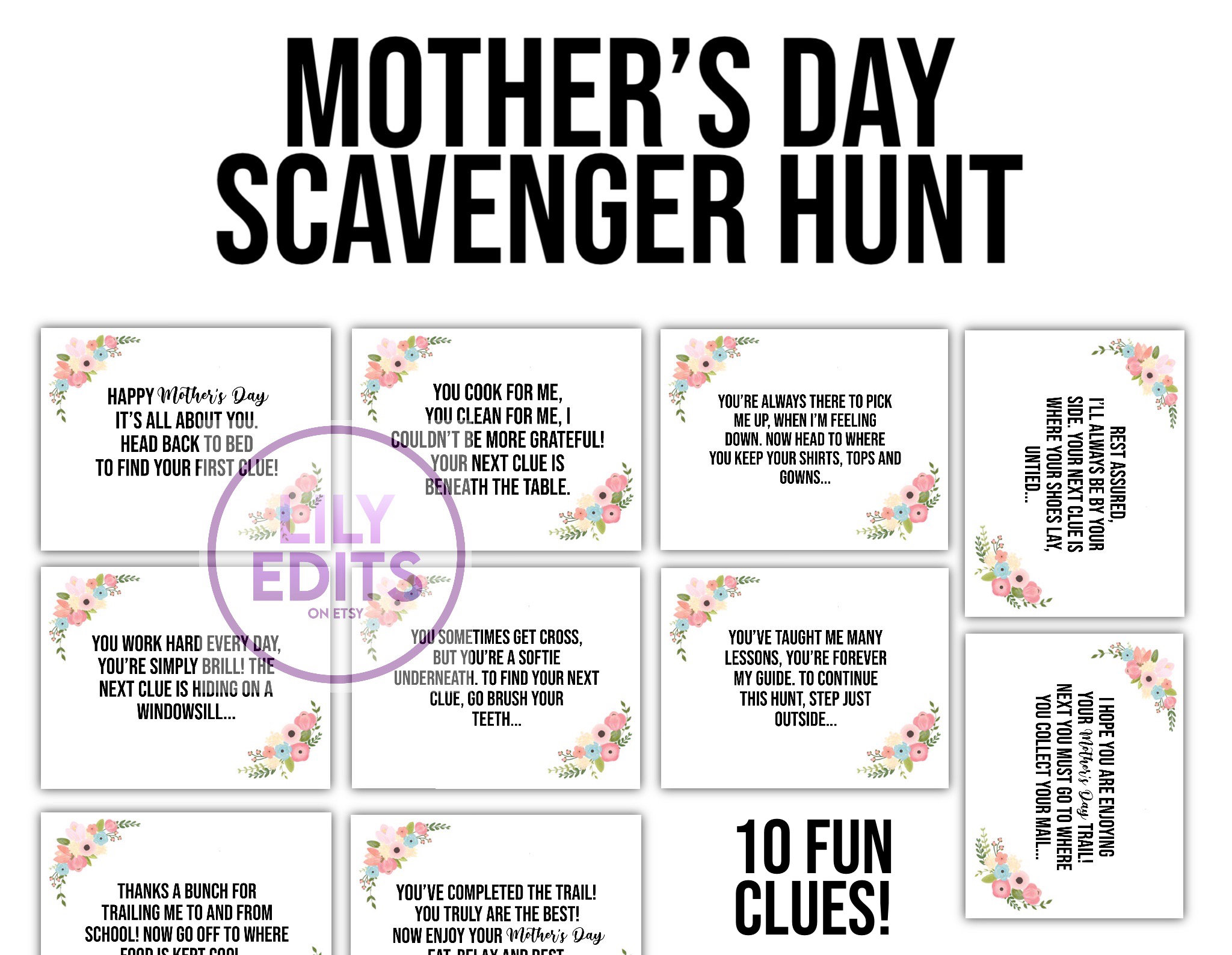 Mothers Day Scavenger Hunt Mothers Day Treasure Trail | Etsy
