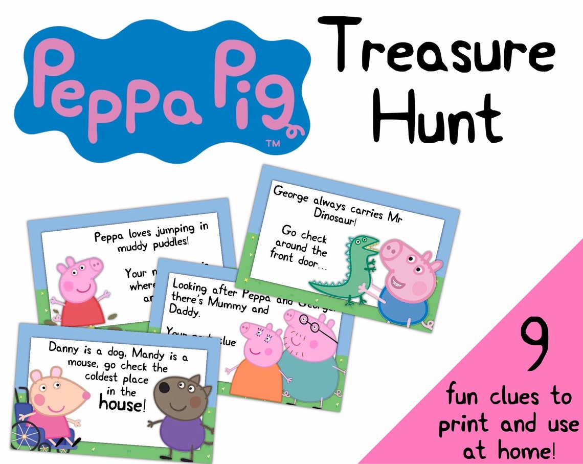 Peppa Pig Treasure Hunt Scavenger Hunt Activity for Kids Etsy