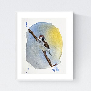 House Sparrow Art Print, 8x10, Animal Wall Art, Sparrow Art, Bird Art, Bird Home Decor, Bird Painting, Nature Prints, Bird Artwork, Sparrow