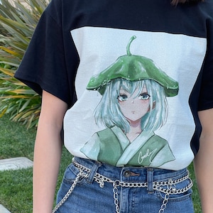 Casual Art Print T-shirt, comfortable tee, cute girl t-shirt, customized t-shirt
