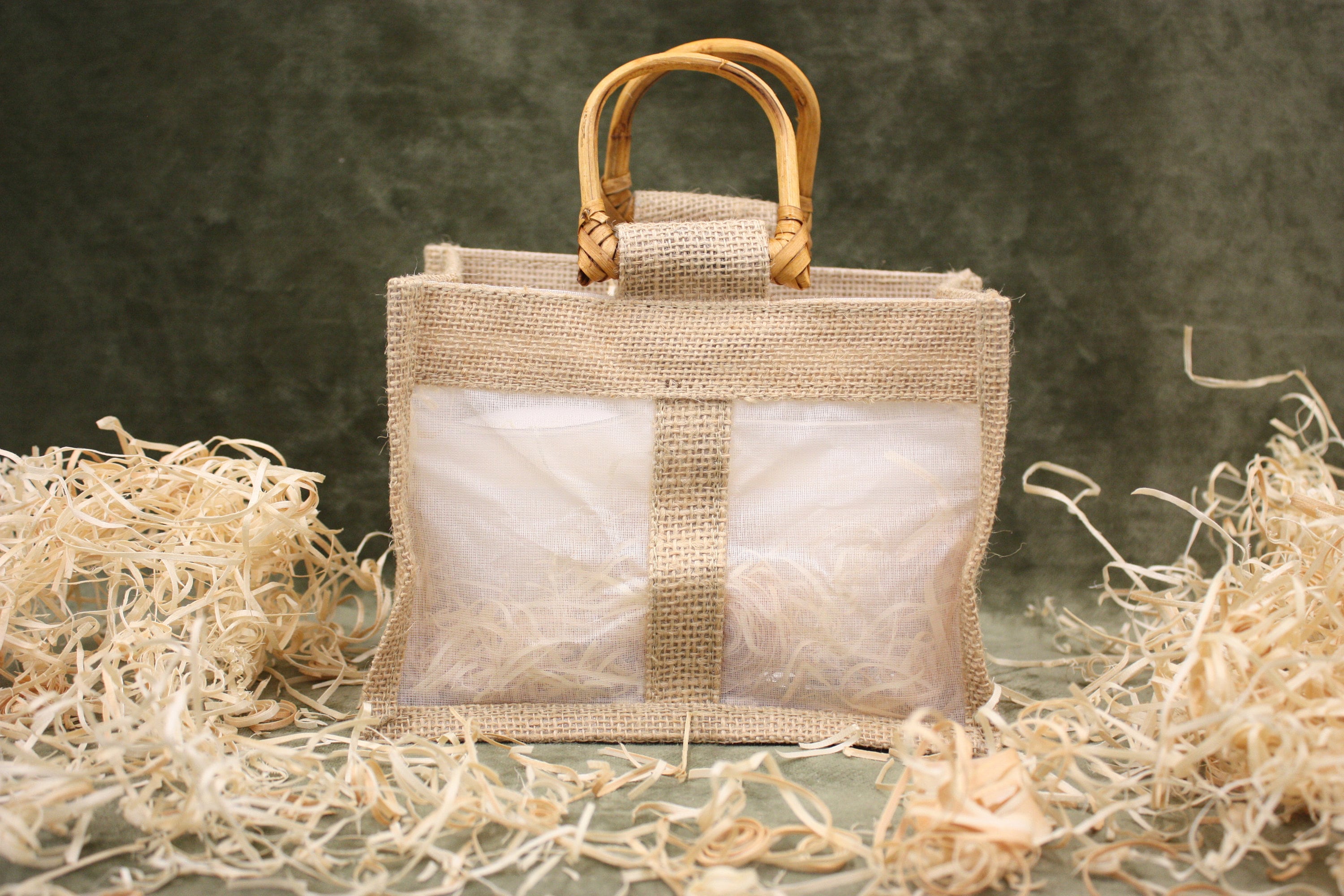 Small Jute window gift bag eco friendly rustic bag wedding Etsy