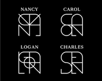 Custom Name Logo Design: Personalized Minimalist Monogram