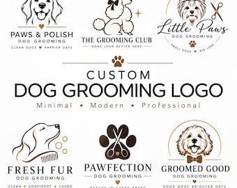 Custom Dog Grooming Logo Design, Pet Salon Branding (Digital File)