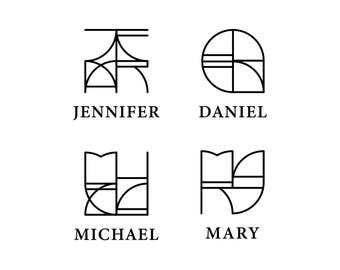 Custom Minimalist Name Logo Design: Personalized Monogram Art