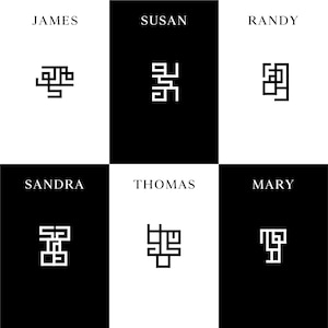 Custom Geometric Name Logo: Personalized Monogram Design