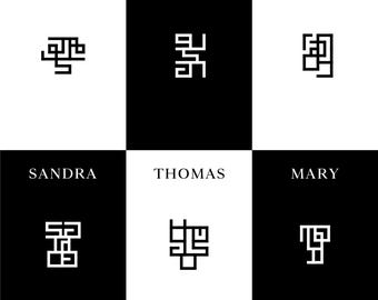 Custom Geometric Name Logo: Personalized Monogram Design