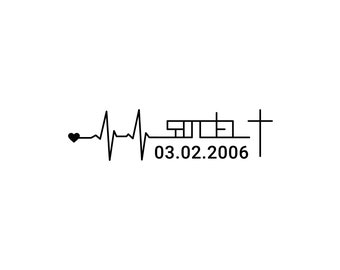 Personalized Minimalist Tattoo Design: Custom Name & Date Art for Meaningful Moments