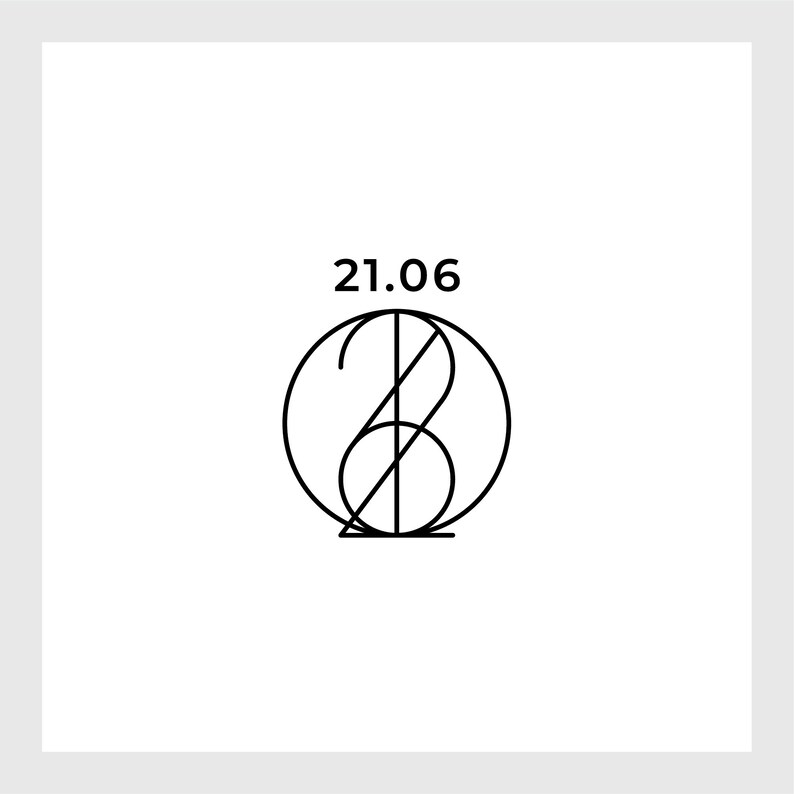 Peut inclure: Illustration en noir et blanc de lignes repr&eacute;sentant le nombre 21.06 avec un cercle autour.