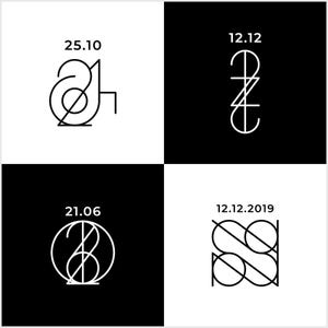 Custom Date Logo, Minimalist Anniversary Logo, Special Date Gift, Modern Line Art, Wedding Monogram Design