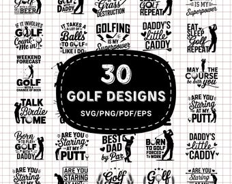 Funny Golf Quotes SVG Bundle: Dad Mom Clipart (Digital Download)