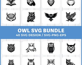 Owl SVG Clipart Bundle, Whimsical Graphics (Digital Download