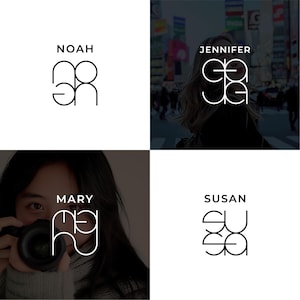 Personalized Name Logo: Minimalist Line Art Monogram (Digital Files)