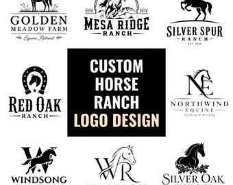 Custom Horse Ranch Logo Design, Personalized Equestrian Branding