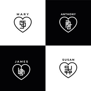 Personalized Heart Name Logo Design for Valentine&#39;s Day - Custom Tattoo Gift Idea SVG Art