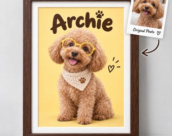 Custom Dog Portrait from Photo, Personalized Pet Portrait