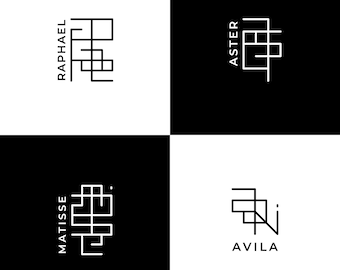 Custom Name Logo Design, Minimalist Logo, Tattoo Design, Geometric Logo, Name Logo SVG, Unique Monogram Design