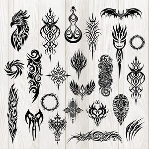 Tribal Tattoo SVG Design Bundle, Tribal Art Collection, Tattoo-Kunst, SVG Bundle, DIY Tattoo
