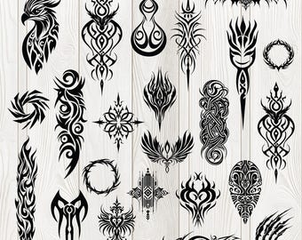 Tribal Tattoo Art SVG Design Bundle (Digital Download)