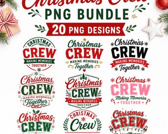 Christmas Crew PNG Bundle, Matching Family Christmas Shirt Designs for Sublimation
