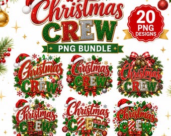Christmas Crew PNG Bundle, Matching Family Christmas Clipart