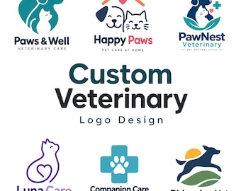Custom Veterinary Logo Design, Vet Clinic, Animal Hospital Branding (Digital File)