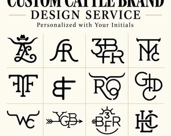 CUSTOM Cattle Brand Design Service, Personalized Ranch Brand
