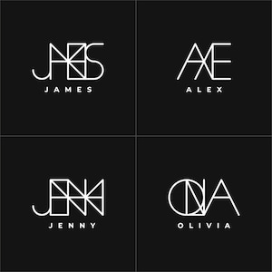 Custom Horizontal Name Logo, Personalized Letters Tattoo, Tattoo Monogram, Name Art