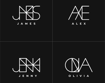 Custom Name Logo Design: Personalized Letter Art (Digital Files)