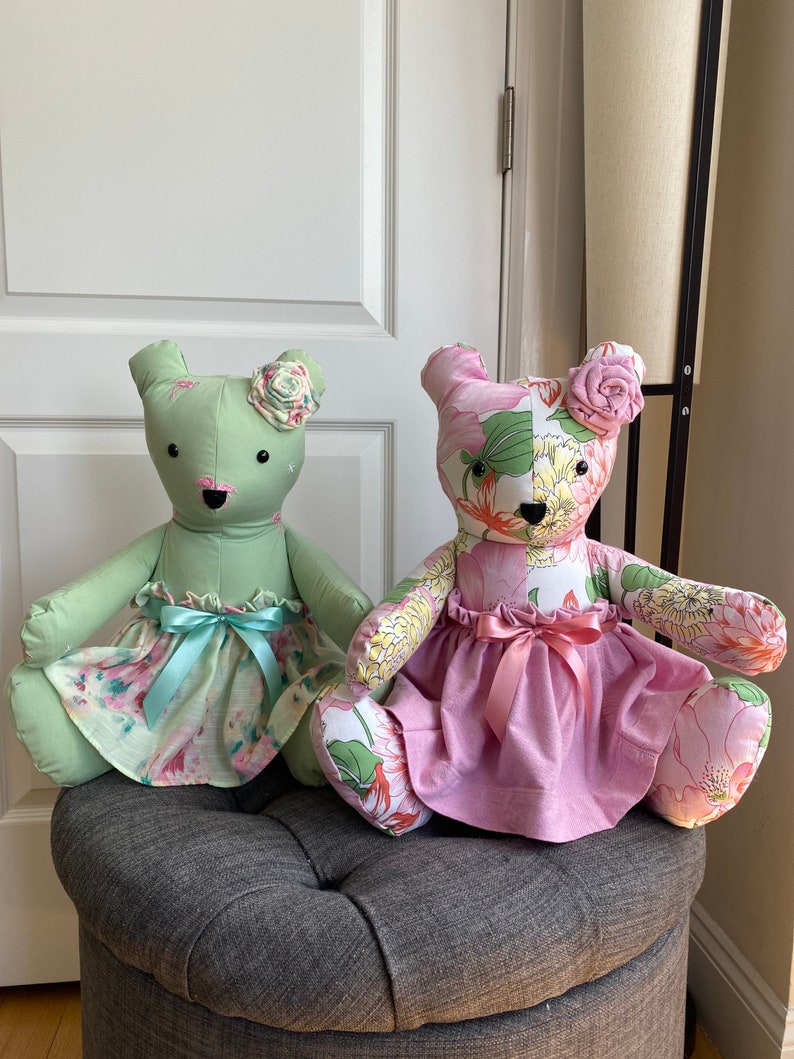 Rosette and Skirt Handmade Memory Bear