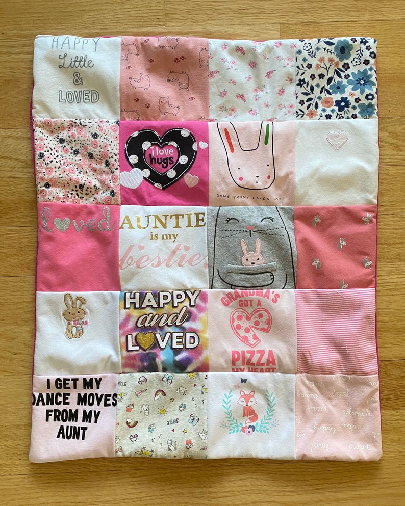 Memory Baby Quilt, Baby Clothes Blanket, Baby Quilt, Custom made Baby Blanket image 3
