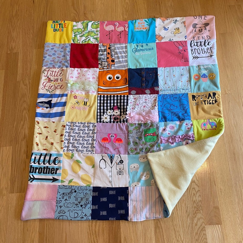 Memory Baby Quilt, Baby Clothes Blanket, Baby Quilt, Custom made Baby Blanket image 8