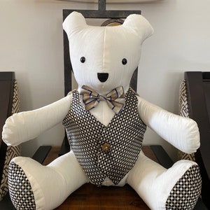 Memory Bear With Vest - Etsy