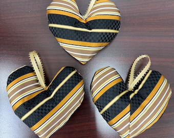 Memory Necktie Hearts Ornaments, One Tie = 3 Ornaments