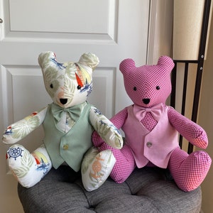 Memory Bear With Vest - Etsy