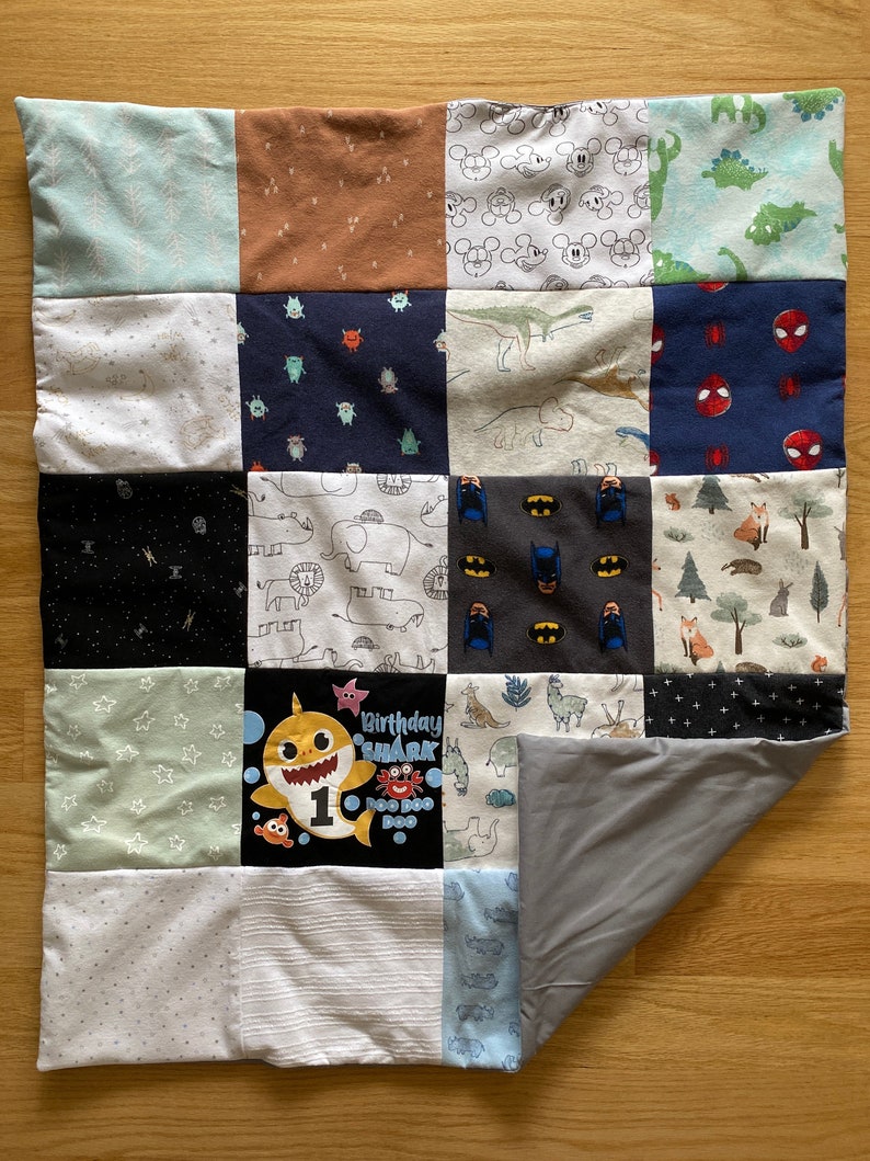 Memory Baby Quilt, Baby Clothes Blanket, Baby Quilt, Custom made Baby Blanket image 7