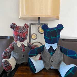 Memory Bear With Vest - Etsy