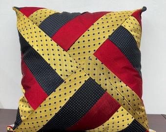 Memory Necktie Pillow: Swirl Patchwork Throw Pillow