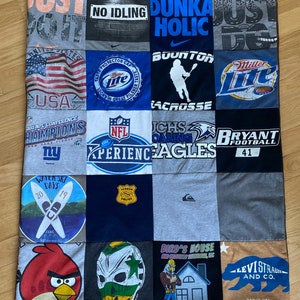 Memory T-shirt Blanket, Memory Blanket, T-shirt Quilt, Custom Made Quilt