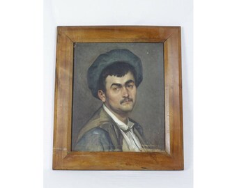 French Original Oil Portrait