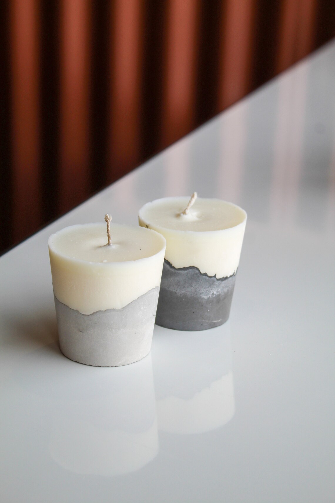 Handmade Concrete and Wax Soy Candle Tea Lights Small Etsy
