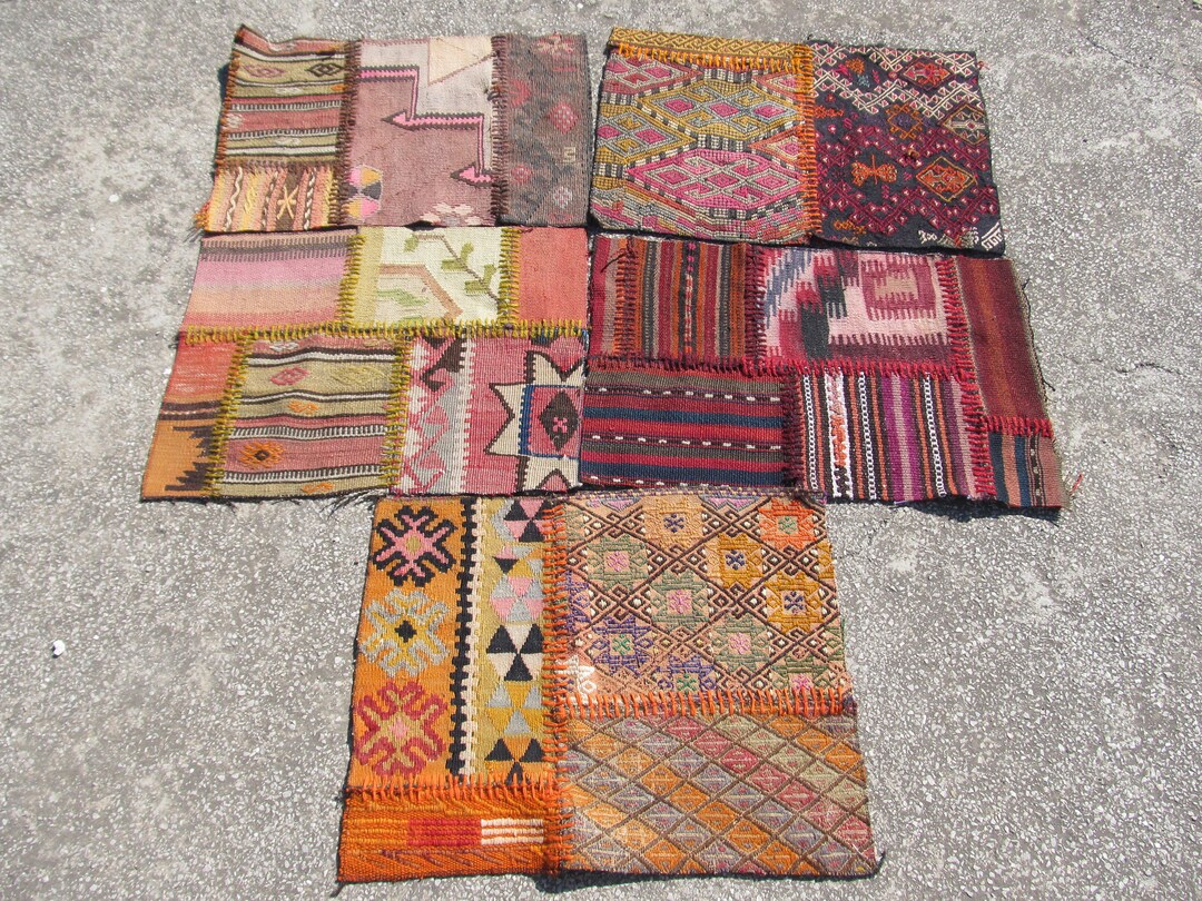 Kilim Remnants Hand Stitched Ready Blocks 1600gr Handmade Etsy