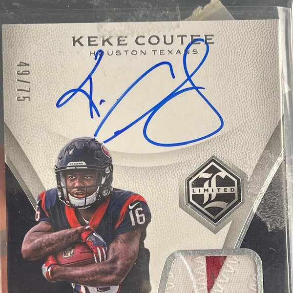 Keke Coutee 2018 Rookie Card! Panini Limited 2 Color Jersey Relic Autograph Mint Condition /75 Houston Texans Star Rookie Receiver Sensation