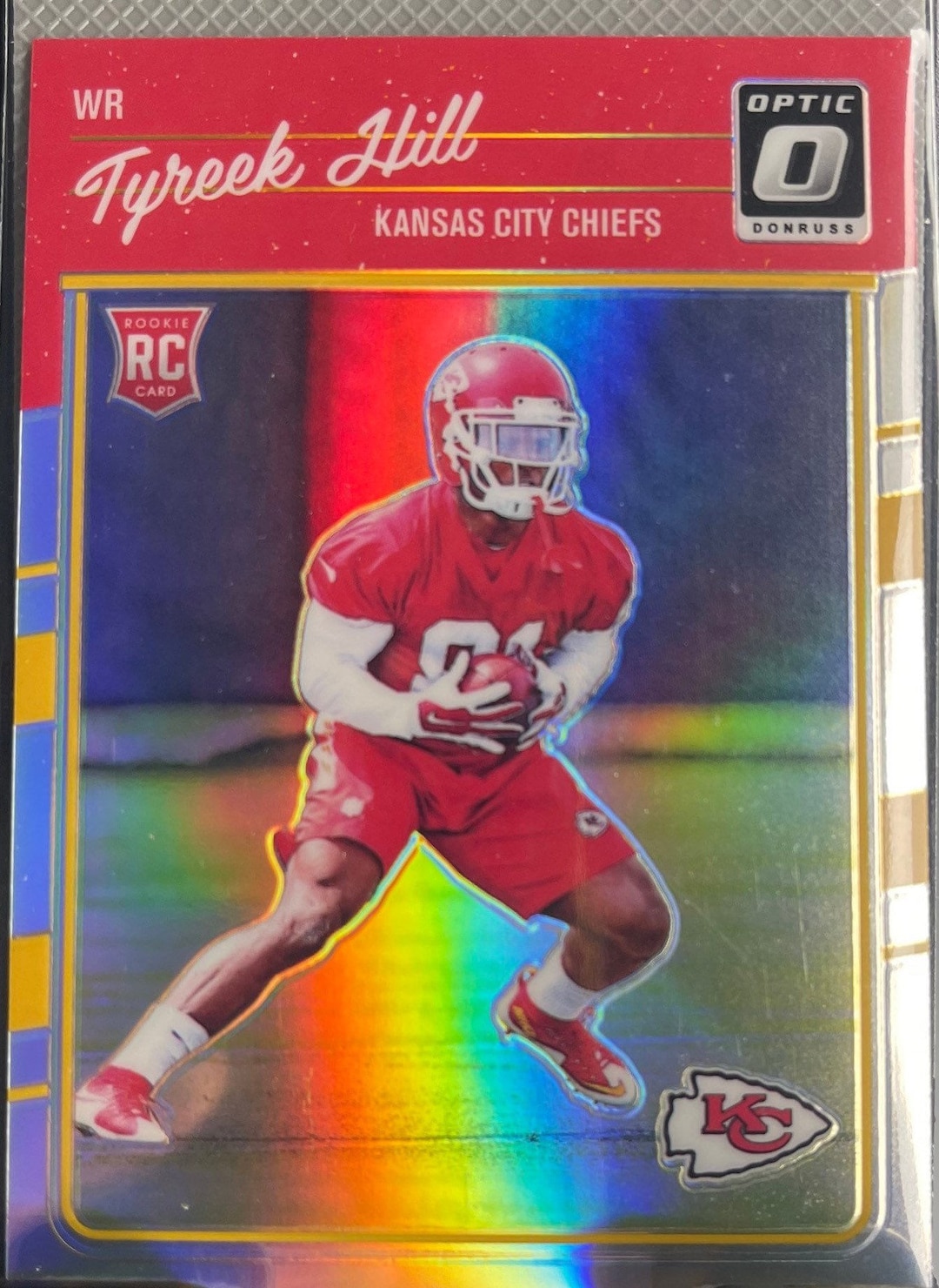 Tyreek Hill Rookie Card 2016 Panini Optic Silver Holo Chiefs Dolphins Wide Out Fastest Man on